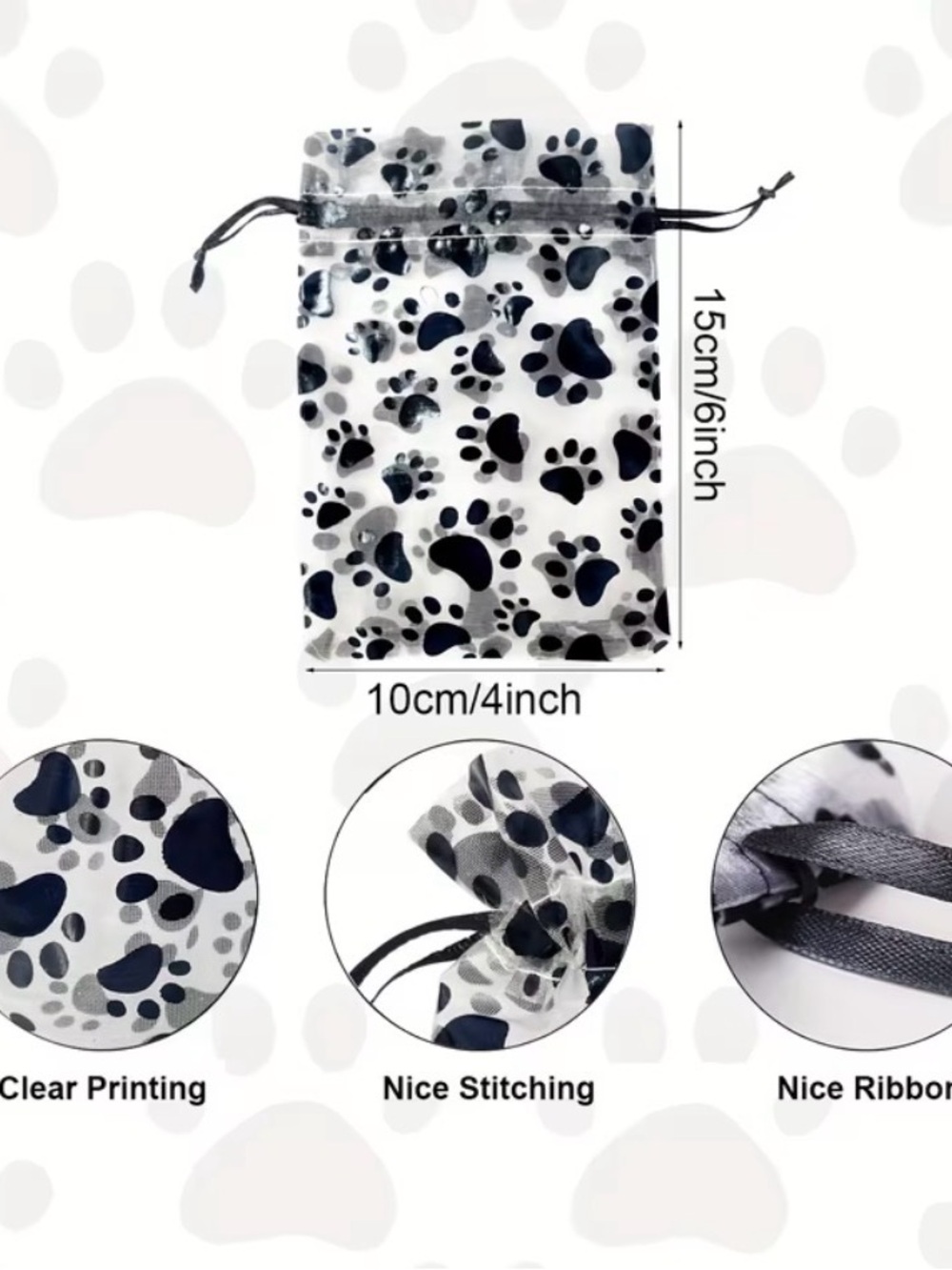 Dachshund Dog W/Christmas Hat Acrylic Earrings W/ Paw Print Jewelry Bag ๐พ๐๐พ - Picture 6 of 8